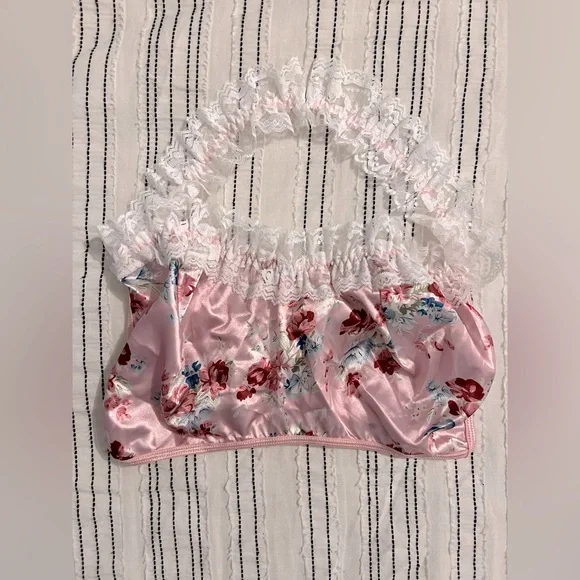 NWT SHEIN Floral and Lace Flirty Pajama Set Size 1XL - Picture 2 of 11